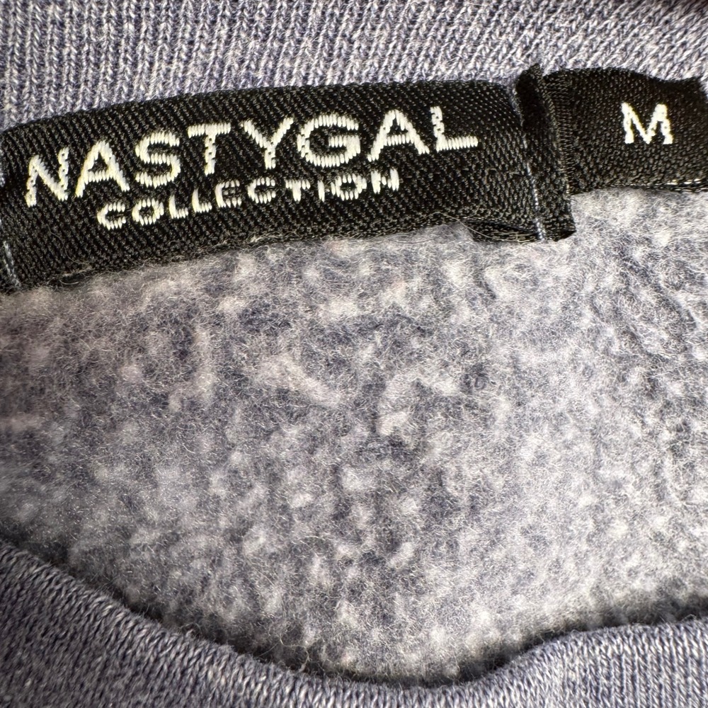 Nasty Gal Collection Crochet‎ Granny Square Patch Sweatshirt Blue Purple Medium - Picture 3 of 4